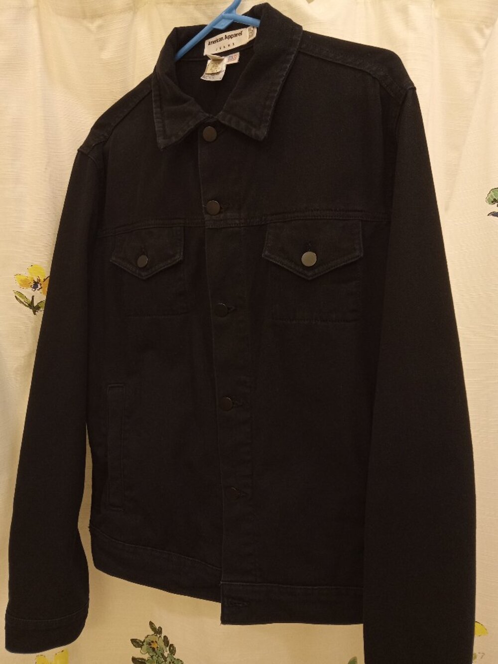 Original American Apparel Made in USA mens M black denim jean jacket